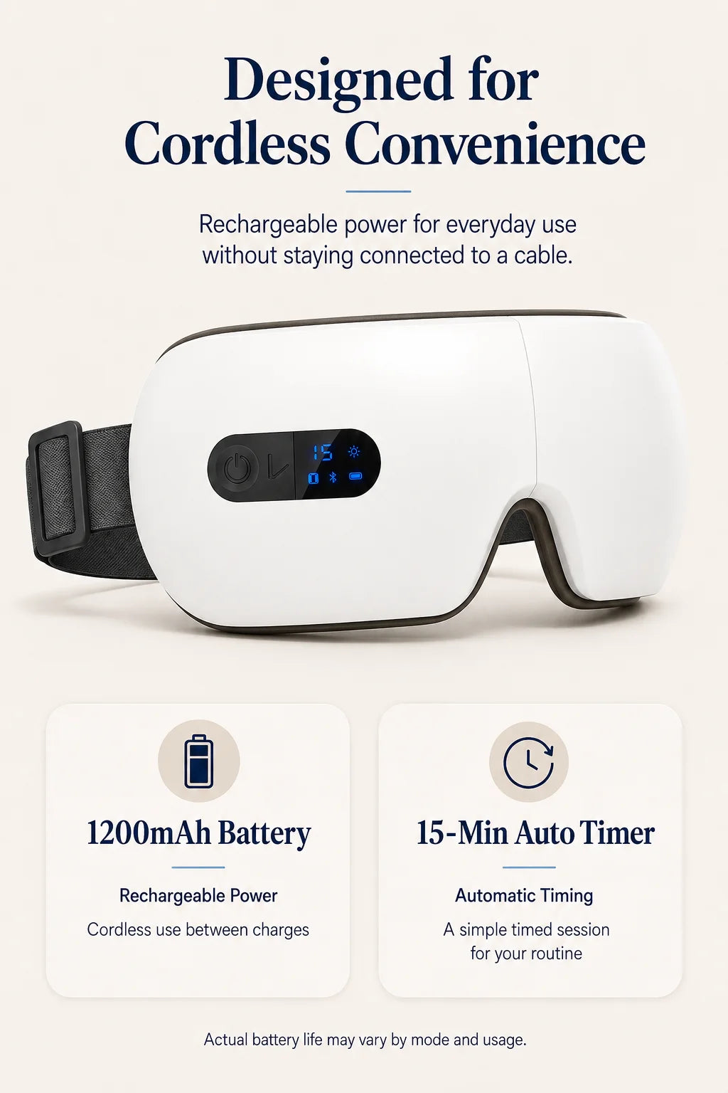 Smart Eye Massager with Heat Compression, Vibration Massage, Foldable Eye Care Device, 1200mAh Rechargeable Eye Relaxation Mask