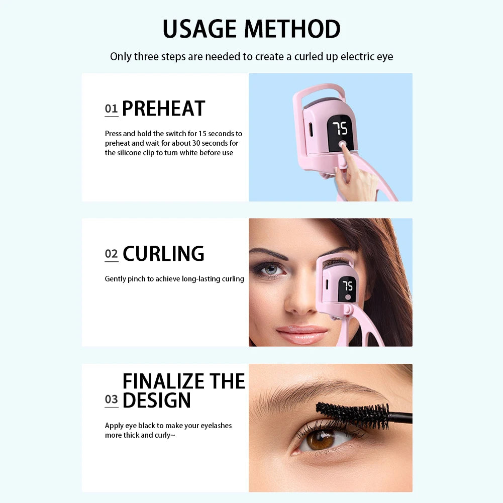 Electric Eyelash Curler,Rechargeable Heated Lash Curler,Fast Heating Eyelash Clip,Upgraded/Regular Style Eyelash Curling Clip