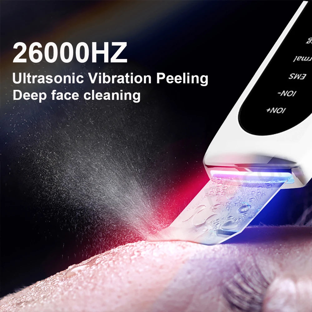 Ultrasonic Skin Scrubber Facial Peeling Machine Black Dots Acne Pore Deep Cleaning Ultrasonic Face Scrubber Blackhead Remover