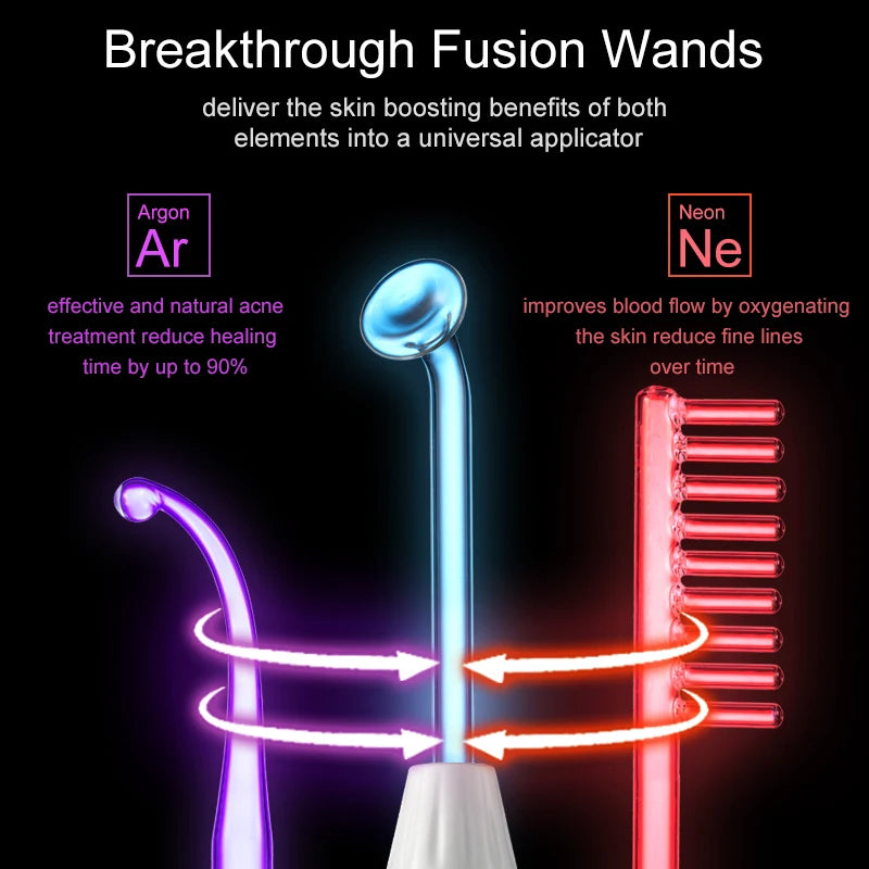 High Frequency Facial Wand For Hair Face Anti Aging Therapy Acne Tool Neon+Argon Wands Skin Beauty (no handle)