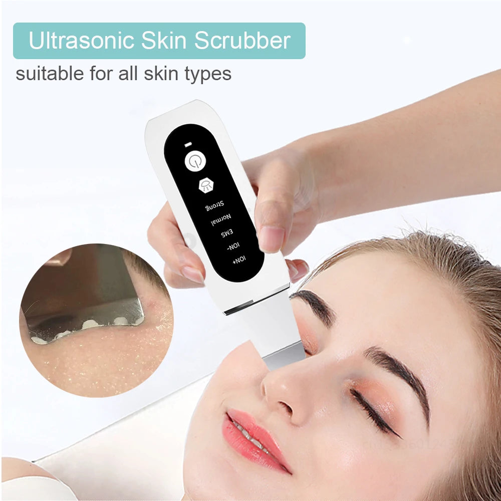 Ultrasonic Skin Scrubber Facial Peeling Machine Black Dots Acne Pore Deep Cleaning Ultrasonic Face Scrubber Blackhead Remover