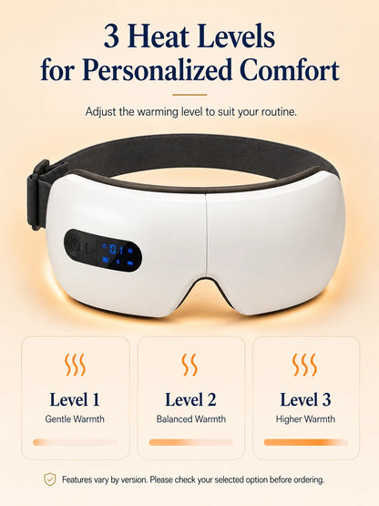 Smart Eye Massager with Heat Compression, Vibration Massage, Foldable Eye Care Device, 1200mAh Rechargeable Eye Relaxation Mask