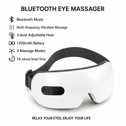 Smart Eye Massager with Heat Compression, Vibration Massage, Foldable Eye Care Device, 1200mAh Rechargeable Eye Relaxation Mask