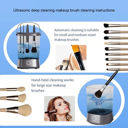 2025 USB Electric Makeup Brush Cleaner Portable 3 In 1 Makeup Brushes Drying Rack Lazy Cleaning Brush Washer Quick Dry Tool