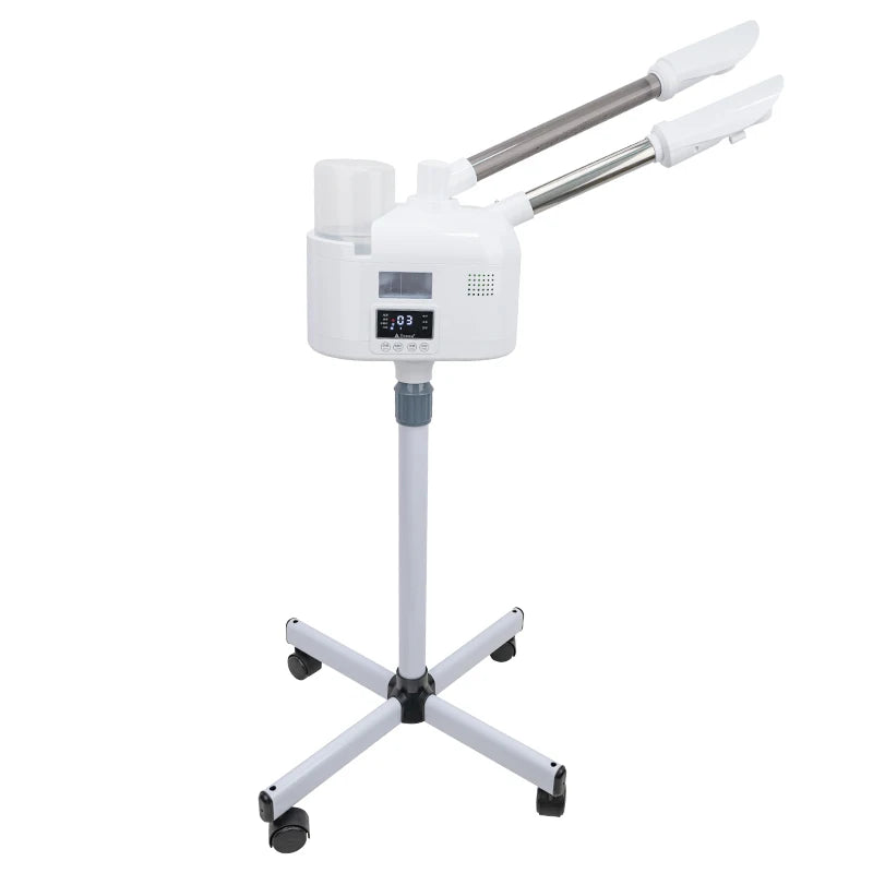 Facial Steamer with Hot and Cold Spray Dual Pipes LED Control Screen for Hydration Smooth Skin Pore Cleansing and Deep Care