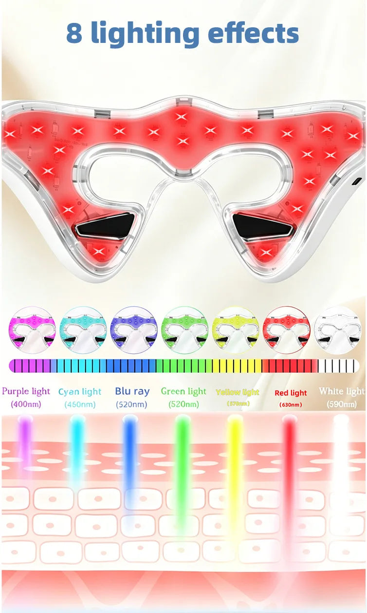 7 Colors Microcurrent Massager Glasses Eye Lifting Massage Beauty Device Under Eye Massager for Eyes Bag Puffiness Remover