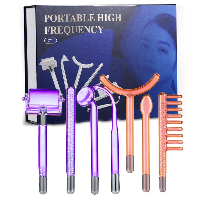 High Frequency Facial Wand For Hair Face Anti Aging Therapy Acne Tool  Neon+Argon Wands Skin Beauty (no handle）