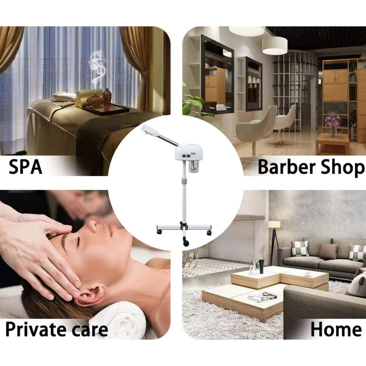 Professional Facial Steamer, Pedicure Steamer Machine with Water Tank and Wheel, Floor Standing Skin Care Equipment for Barber S