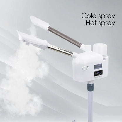 Facial Steamer with Hot and Cold Spray Dual Pipes LED Control Screen for Hydration Smooth Skin Pore Cleansing and Deep Care