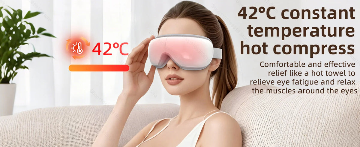 Eye Massager With Heat Smart Vibration Massager With Heat Airbag Compress Eye Mask Care Instrument Sleepping Eye Relax Fatigue