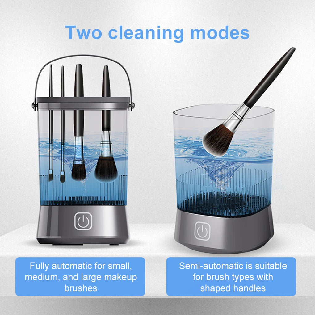 2025 USB Electric Makeup Brush Cleaner Portable 3 In 1 Makeup Brushes Drying Rack Lazy Cleaning Brush Washer Quick Dry Tool