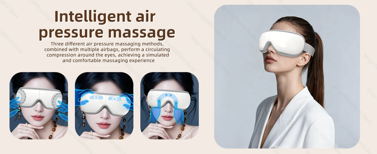 Eye Massager With Heat Smart Vibration Massager With Heat Airbag Compress Eye Mask Care Instrument Sleepping Eye Relax Fatigue