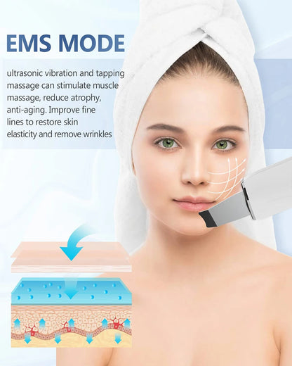 Ultrasonic Skin Scrubber Facial Peeling Machine Black Dots Acne Pore Deep Cleaning Ultrasonic Face Scrubber Blackhead Remover