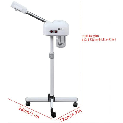 Professional Facial Steamer, Pedicure Steamer Machine with Water Tank and Wheel, Floor Standing Skin Care Equipment for Barber S