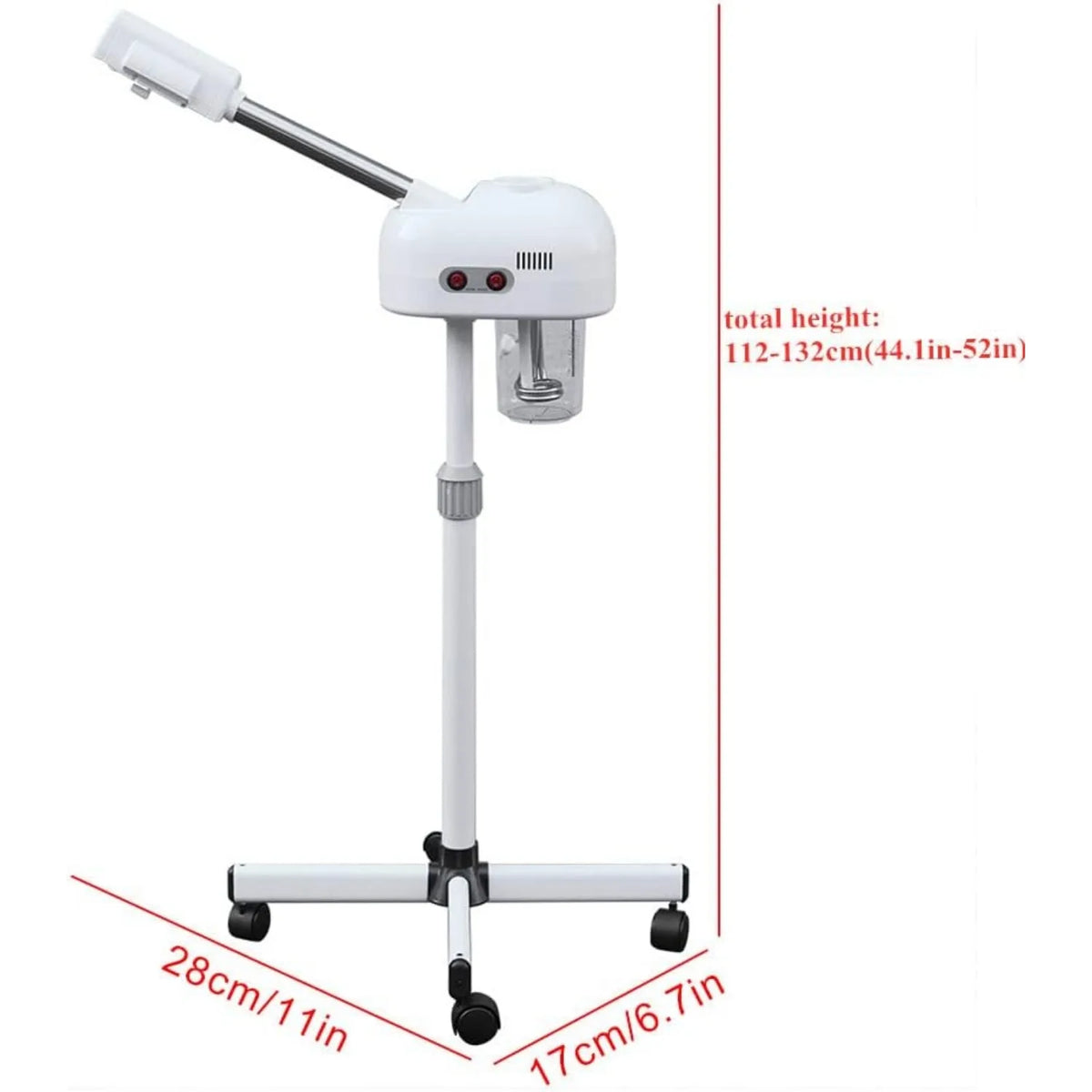 Professional Facial Steamer, Pedicure Steamer Machine with Water Tank and Wheel, Floor Standing Skin Care Equipment for Barber S