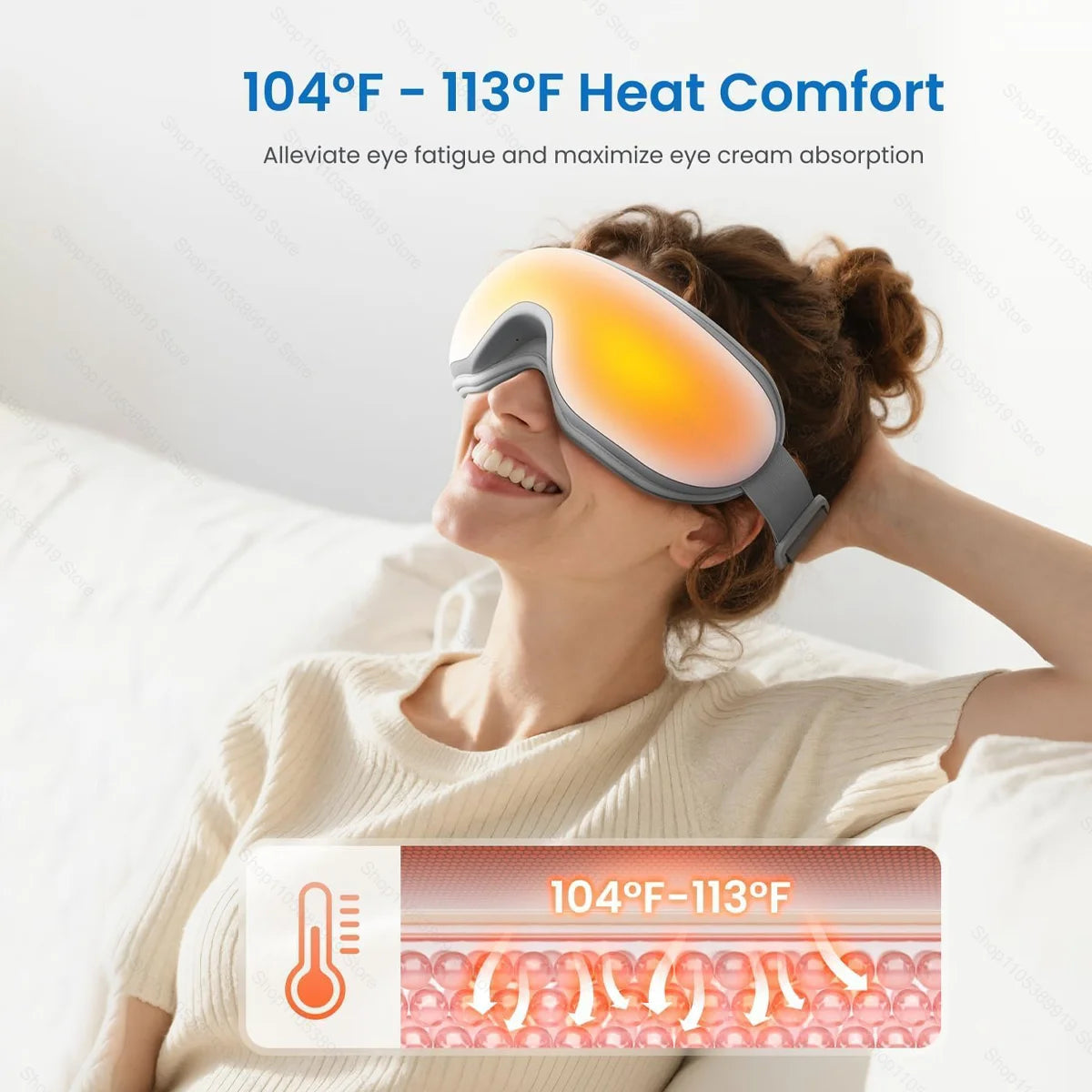 Eye Massager With Heat Smart Vibration Massager With Heat Airbag Compress Eye Mask Care Instrument Sleepping Eye Relax Fatigue