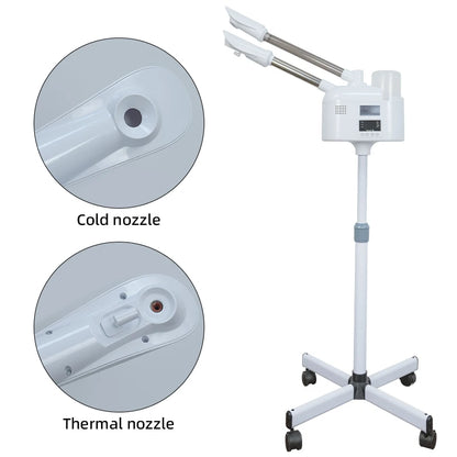 Facial Steamer with Hot and Cold Spray Dual Pipes LED Control Screen for Hydration Smooth Skin Pore Cleansing and Deep Care