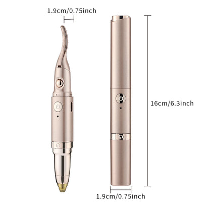 2 IN 1 Electric Eyebrow Shaver Eyelash Curling Two-gear Temperature Adjustment Heated Eyelash Curler Automatic Eyebrow Trimmer