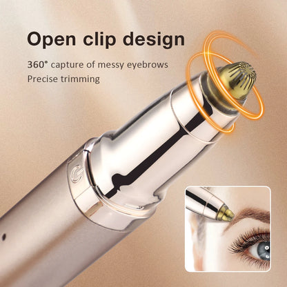 2 IN 1 Electric Eyebrow Shaver Eyelash Curling Two-gear Temperature Adjustment Heated Eyelash Curler Automatic Eyebrow Trimmer