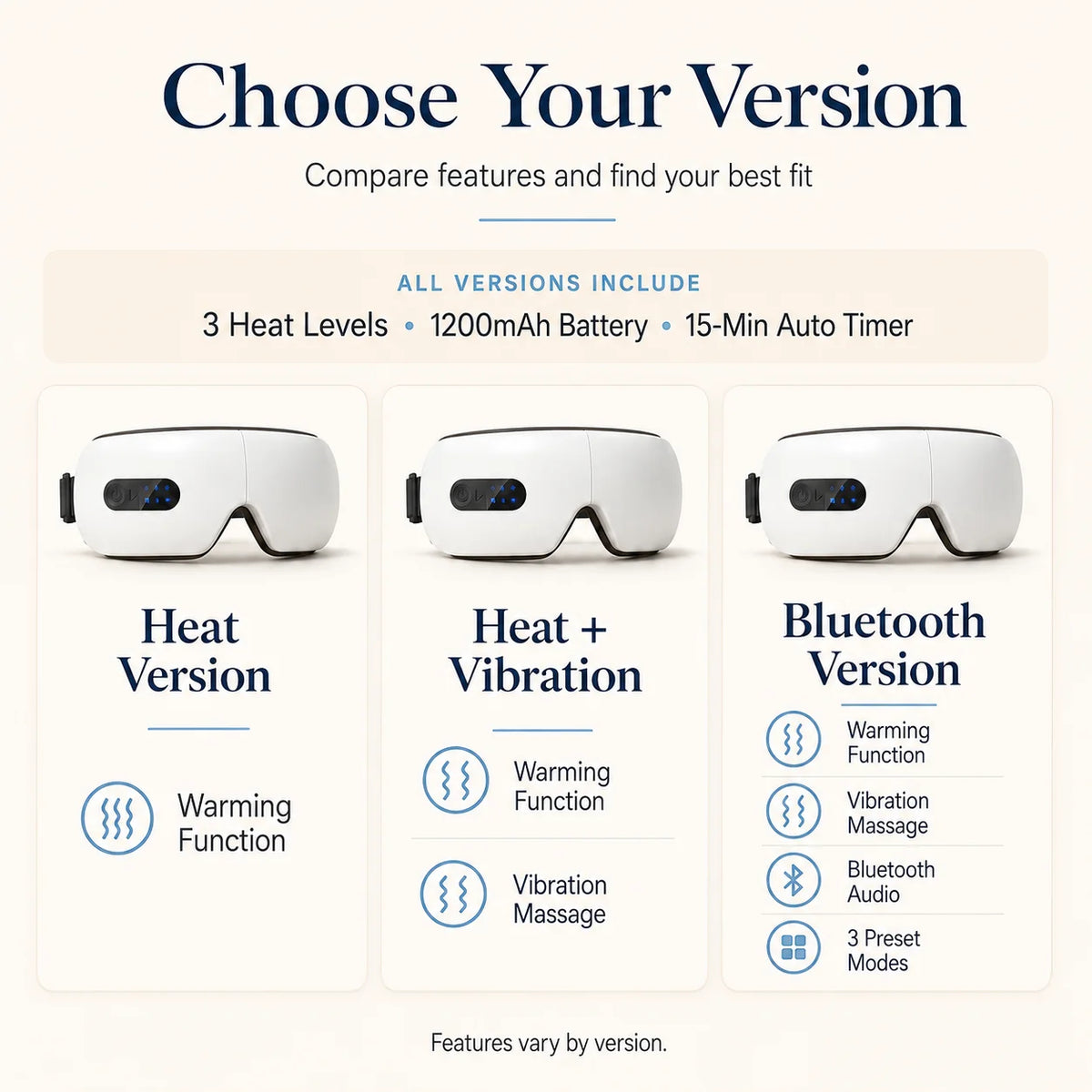 Smart Eye Massager with Heat Compression, Vibration Massage, Foldable Eye Care Device, 1200mAh Rechargeable Eye Relaxation Mask
