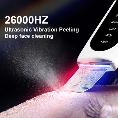 Ultrasonic Skin Scrubber Facial Peeling Machine Black Dots Acne Pore Deep Cleaning Ultrasonic Face Scrubber Blackhead Remover