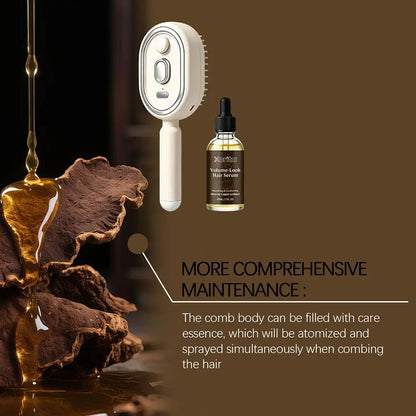 Electric Scalp Nourishing Comb with Hair Serum Fine Mist Spray LED Light Massage Applicator for Dry Scalp and Hair Root Care