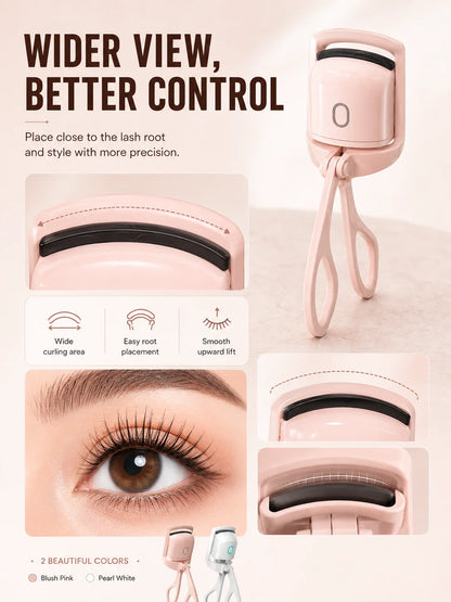Electric Heated Eyelash Curler USB-C Rechargeable 2 Heat Settings Long-Lasting Natural Curl for Straight Stubborn Lashes