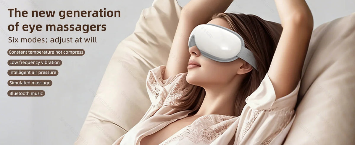 Eye Massager With Heat Smart Vibration Massager With Heat Airbag Compress Eye Mask Care Instrument Sleepping Eye Relax Fatigue