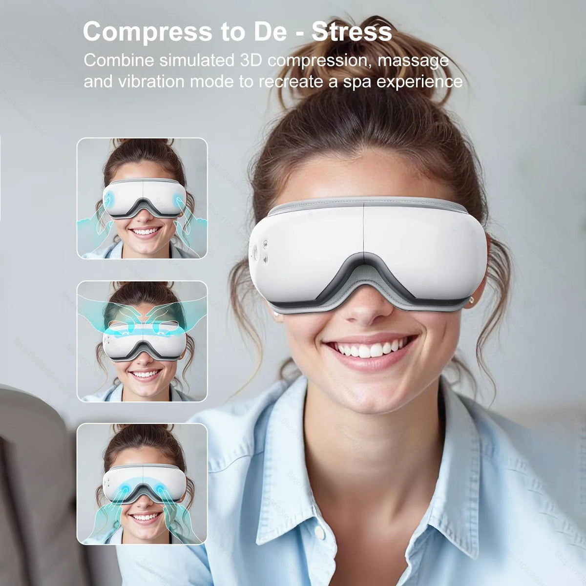 Eye Massager With Heat Smart Vibration Massager With Heat Airbag Compress Eye Mask Care Instrument Sleepping Eye Relax Fatigue