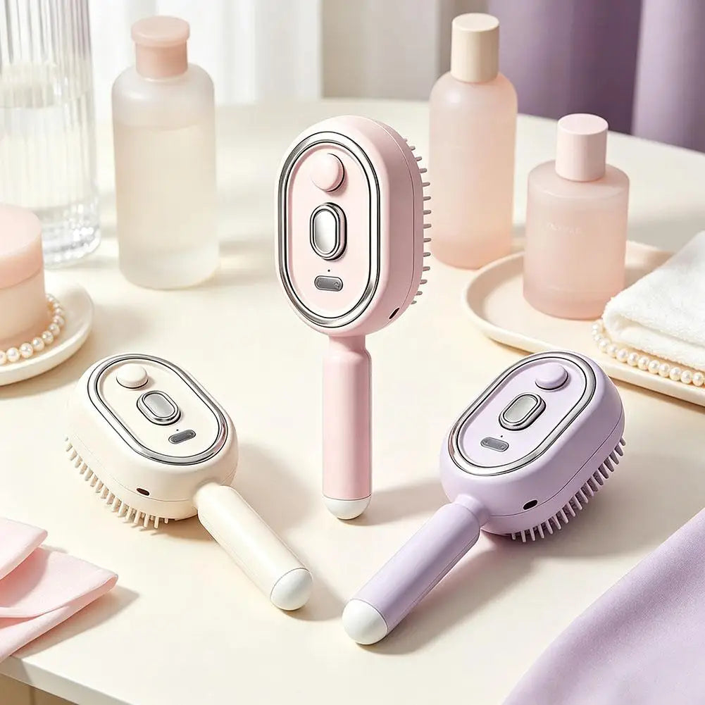 Electric Scalp Nourishing Comb with Hair Serum Fine Mist Spray LED Light Massage Applicator for Dry Scalp and Hair Root Care