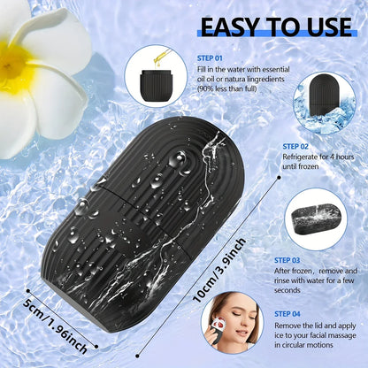 Cryo Ice Facial Roller - Cooling Silicone Massager for Puffiness & Wrinkles | Fragrance-Free, Battery-Free All Skin Types