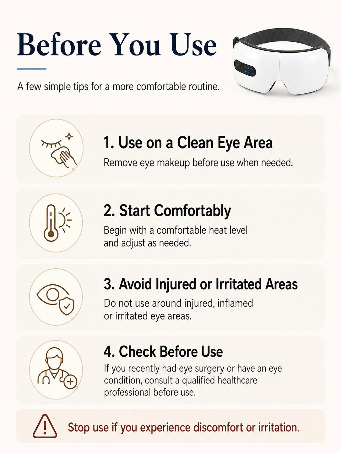 Smart Eye Massager with Heat Compression, Vibration Massage, Foldable Eye Care Device, 1200mAh Rechargeable Eye Relaxation Mask